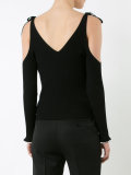 cut-out ribbed jumper