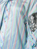 striped asymmetric shirt