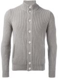 ribbed high neck cardigan