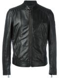 zipped leather jacket 