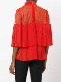 lace panel pleated top 