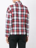 checked high neck shirt