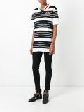 stripe patch polo shirt