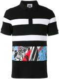 multi-print polo top