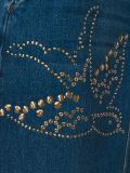 embellished denim midi skirt