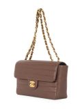 quilted double chain shoulder bag