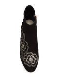 floral patch ankle boots