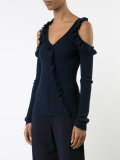 cut-out ruffle jumper 