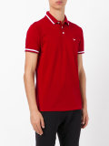 striped trim polo shirt