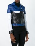 colour block biker jacket