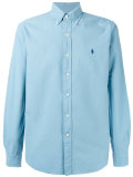 embroidered logo button-down shirt
