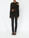 asymmetric cut out detail knitted top