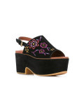 embroidered platform slingback mules
