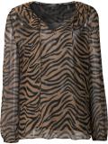 tiger print sheer blouse