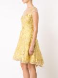 floral embroidery flared dress