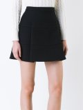 short pleat detail a-line skirt