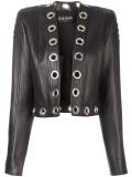metallic eyelet jacket