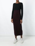 striped fitted long dress