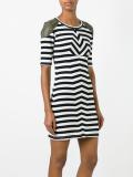 shoulder detail striped dress