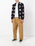 blurred print bomber jacket