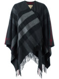 fringed knitted poncho