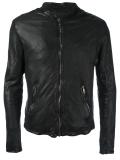 zipped leather jacket