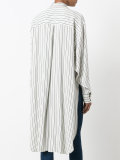 elongated back striped shirt