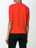 short sleeved V-neck sweater