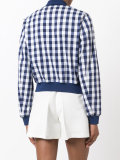 badge buttoned bomber jacket