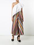 striped A-line skirt