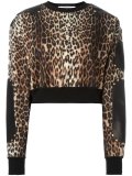 leather panel cropped jumper