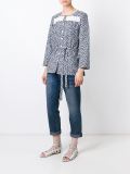 'Ancolie'孔眼与花卉印花高腰衬衫