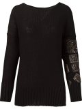 stone embellished knit blouse