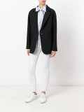 crepe single breasted boyfriend jacket