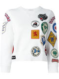 patch three-quarter sleeved sweatshirt 