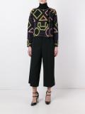 geometric print cropped jacket
