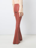 leather flared trousers
