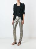metallic effect skinny jeans