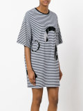 striped logo print T-shirt dress
