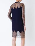 sheer lace panel cocktail dress