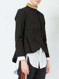 striped high neck jacket