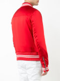 striped trim bomber jacket