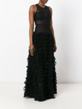 lace fringed maxi dress