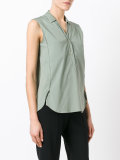 sleeveless button front blouse