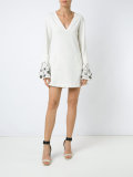 embroidered flare dress