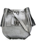 fringed bucket shoulder bag 