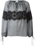 checked lace blouse  