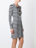 striped lace up dress