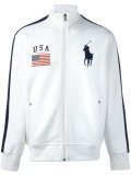 stripe detail flag patch cardigan