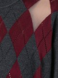 arygle sweater dress with sheer diamonds